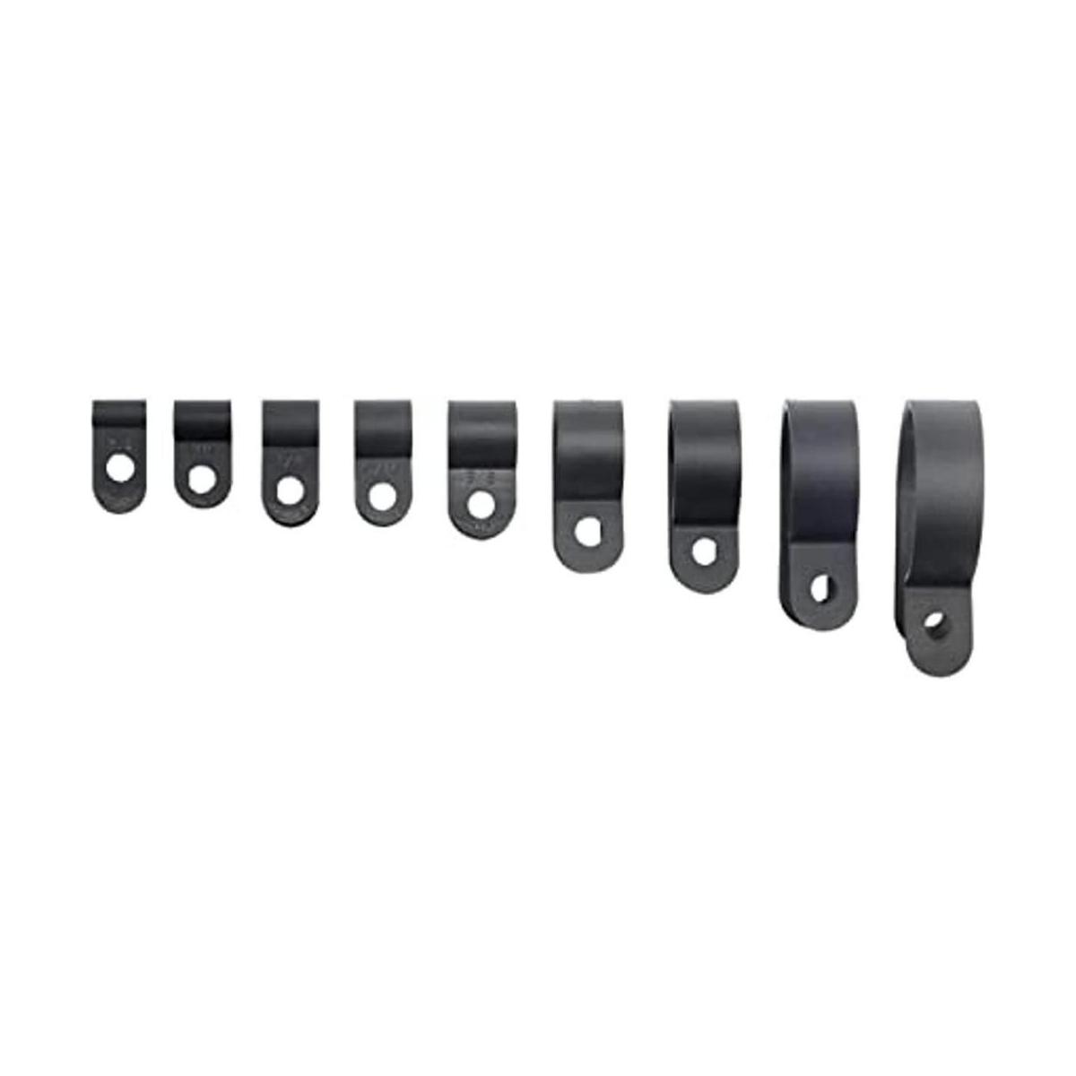 TOVOT 450 clips de alambre de nailon negro tipo R clips
