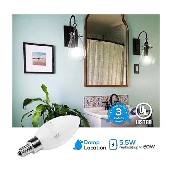 TORCHSTAR Paquete de 12 bombillas LED E12 regulables con_4