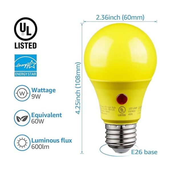 TORCHSTAR Bombilla LED A19 de color amarillo del atardecer_4