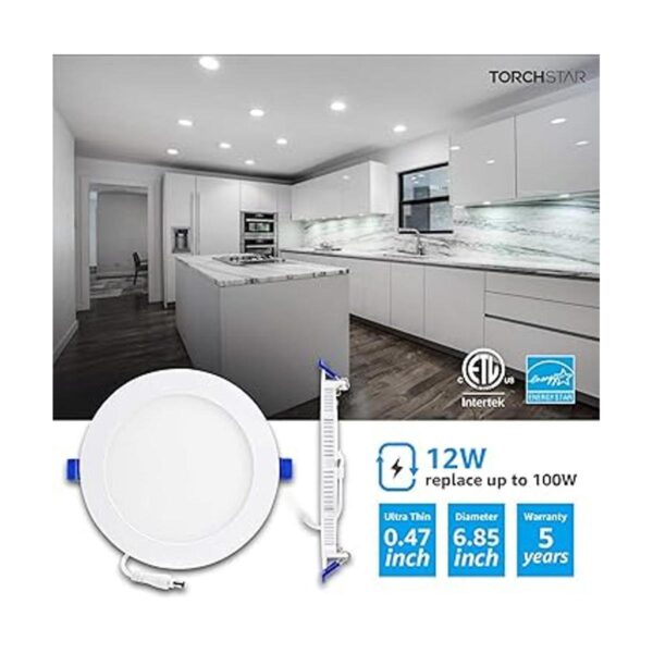 TORCHSTAR Lámpara de techo ultradelgada empotrable de 12_3