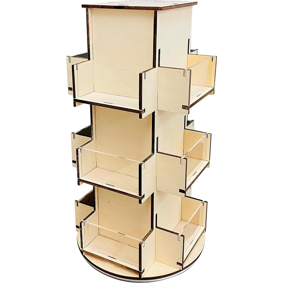 Soporte de exhibición giratorio organizador de madera de