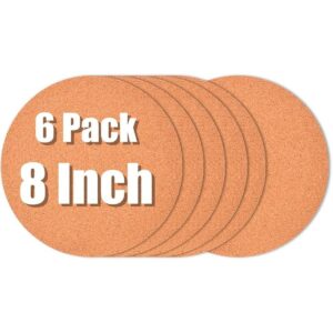 Paquete de 6 posavasos de corcho de 8 pulgadas platos_1