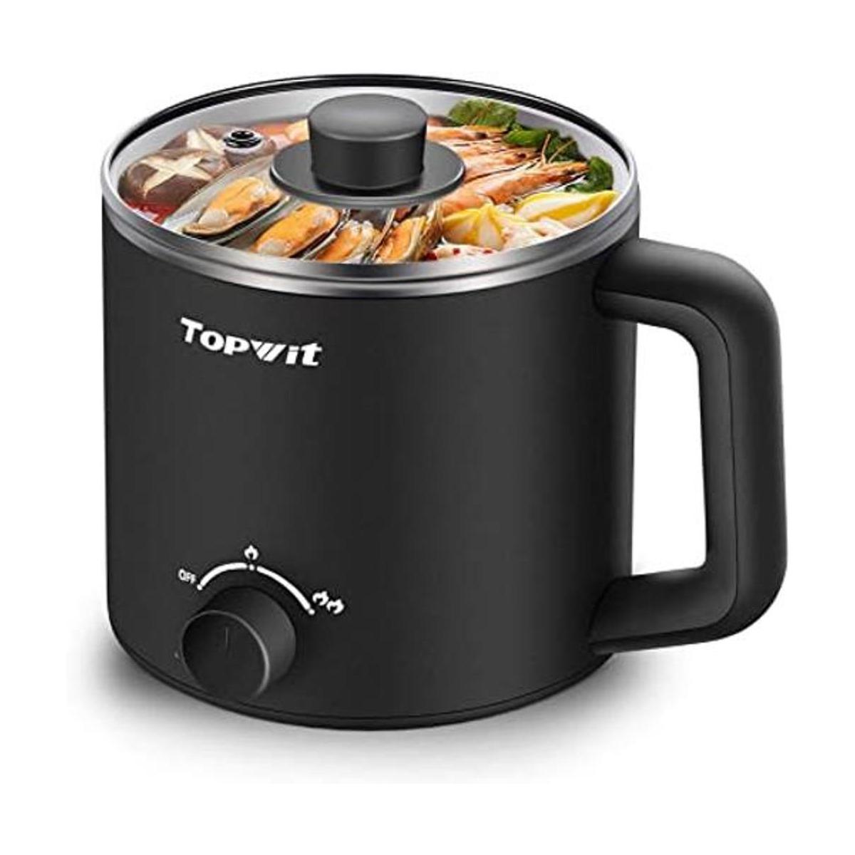 Topwit Olla eléctrica caliente mini olla de ramen olla