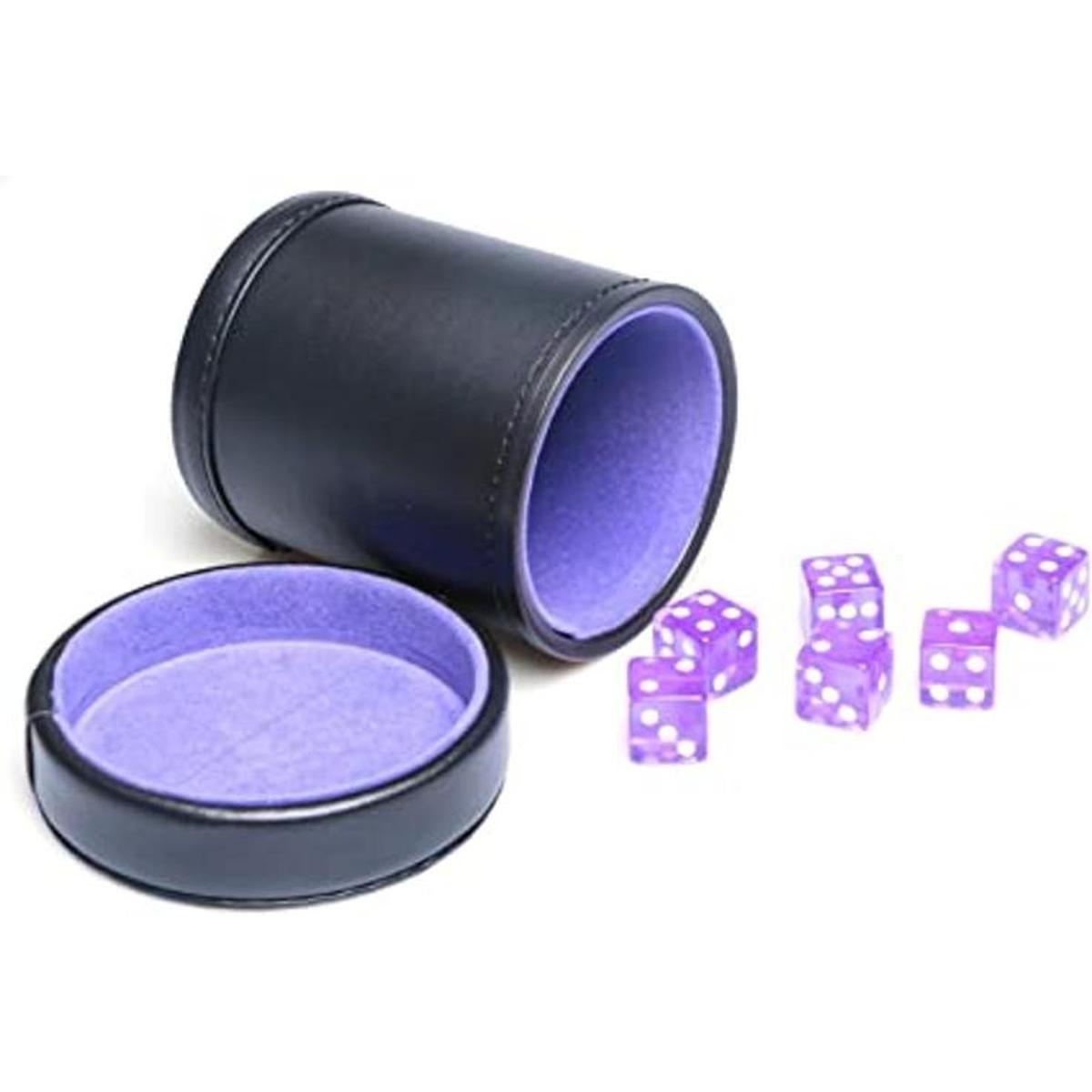 Taza de dados de piel sintética con forro de terciopelo