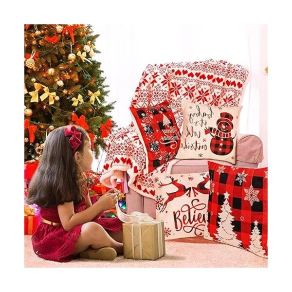 Juego de 4 fundas de almohada de Navidad de 18 x 18