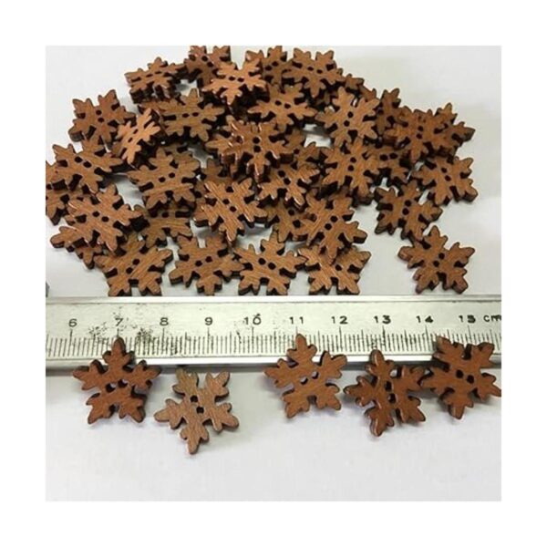 TOPORTY 200 botones de copos de nieve de madera para