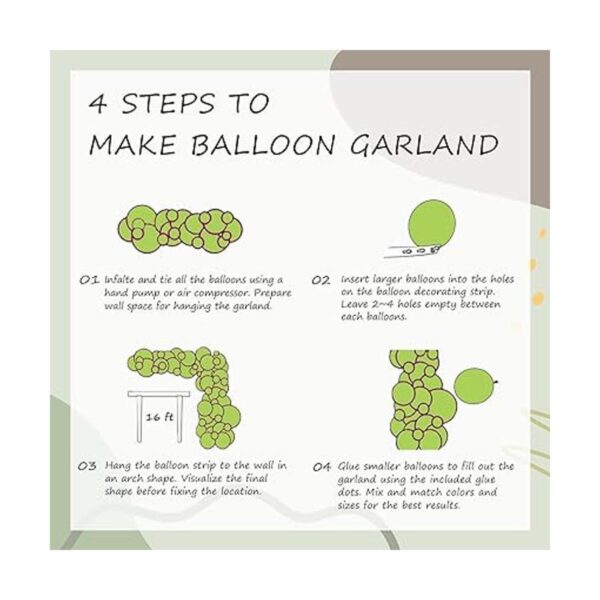 TOPLLON Kit de guirnalda de globos color verde salvia_5