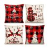Juego de 4 fundas de almohada de Navidad de 18 x 18
