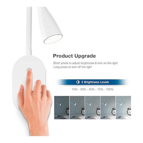 TOPMB Luz de lectura LED para montaje en pared lámpara de_3