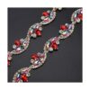 TOPINCN Cadena de diamantes de imitación con forma de flor