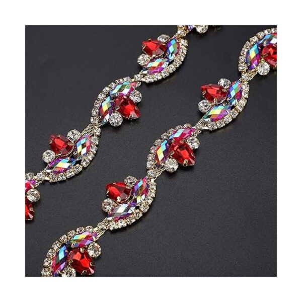TOPINCN Cadena de diamantes de imitación con forma de flor