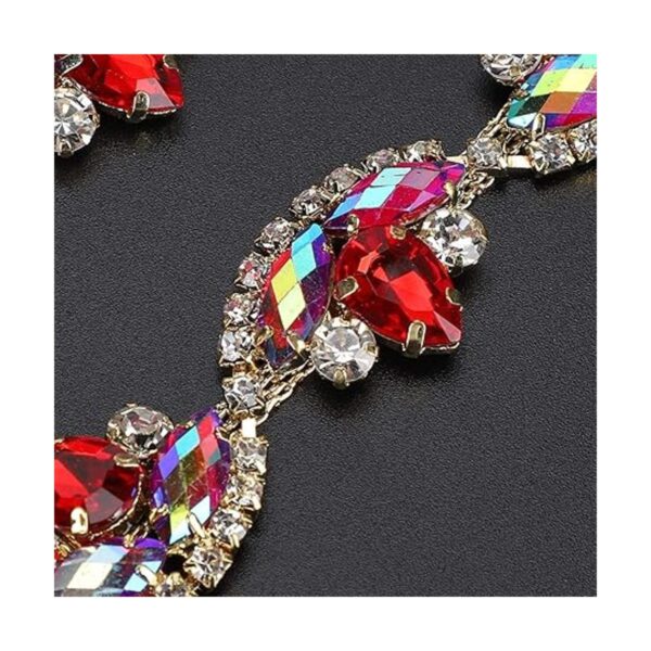 TOPINCN Cadena de diamantes de imitación con forma de flor