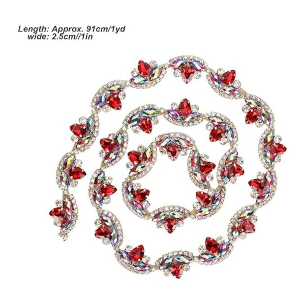 TOPINCN Cadena de diamantes de imitación con forma de flor