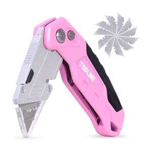 TOPLINE Cuchillo plegable rosa cortador de caja rosa