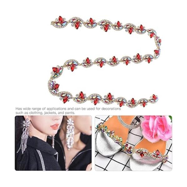 TOPINCN Cadena de diamantes de imitación con forma de flor