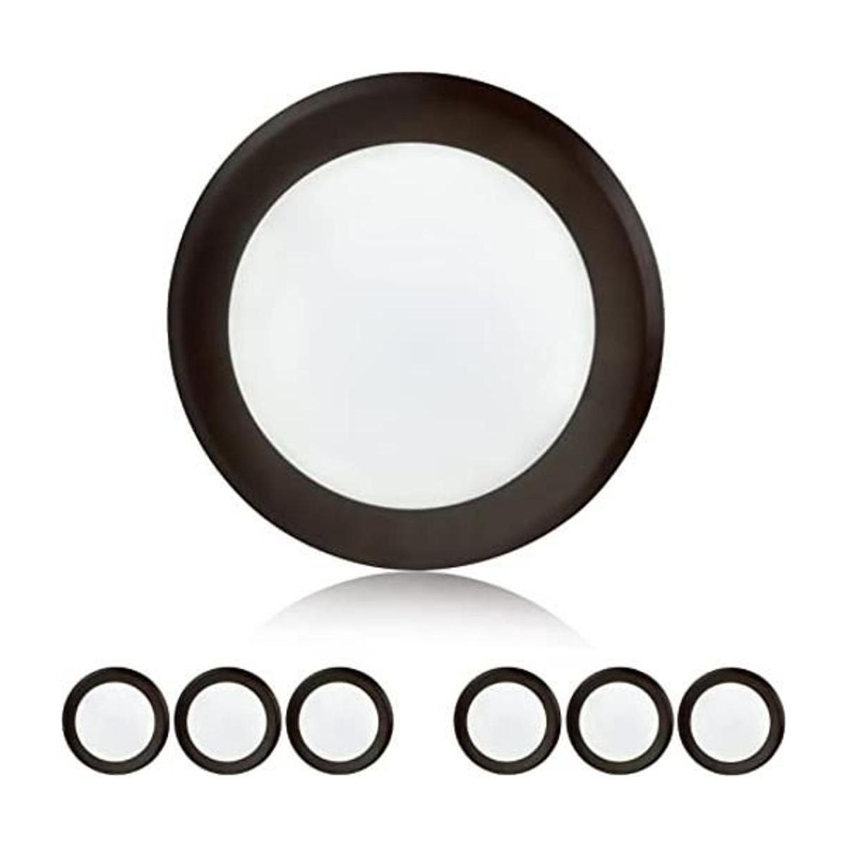 TOPELER Luz de techo LED de bronce regulable de 6