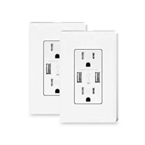 TOPELER Paquete de 2 tomas de pared USB puertos USB de_1