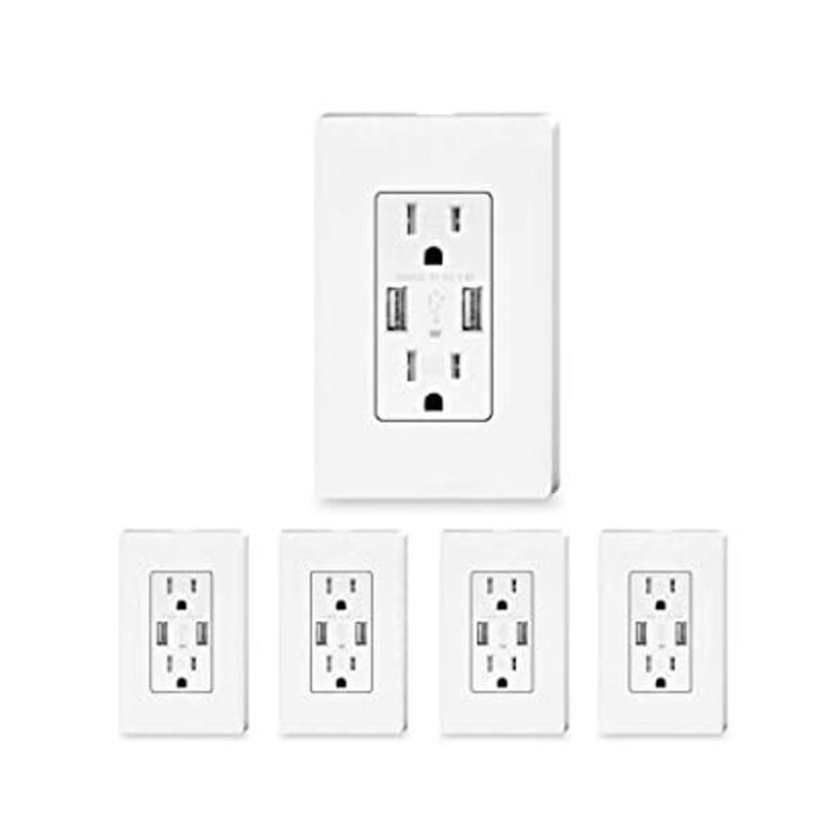 TOPELER Receptáculos USB de 4.8 A paquete de 4