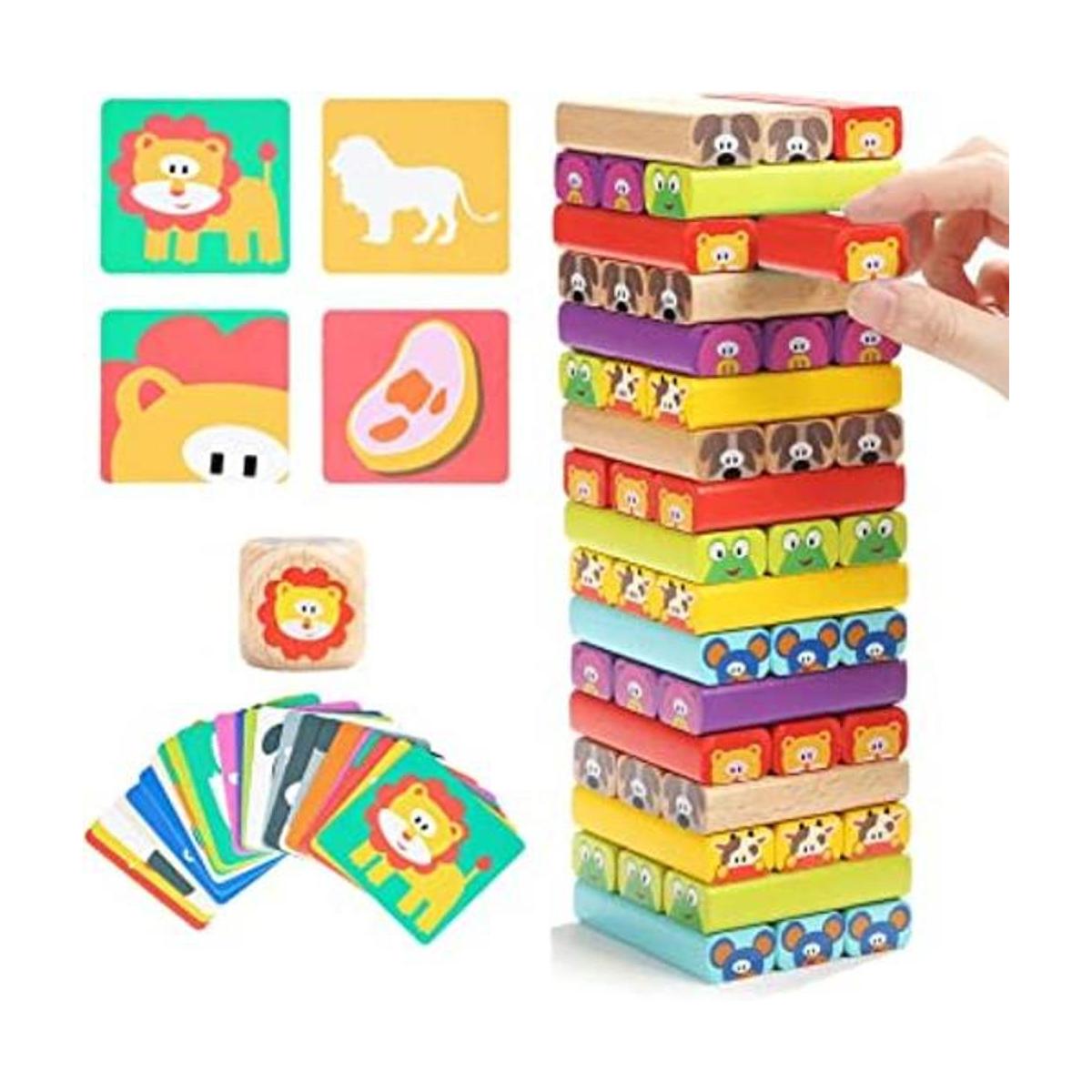 TOP BRIGHT Bloques de madera de colores para apilar para