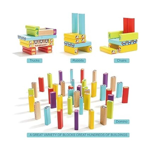 TOP BRIGHT Bloques de madera de colores para apilar para_5