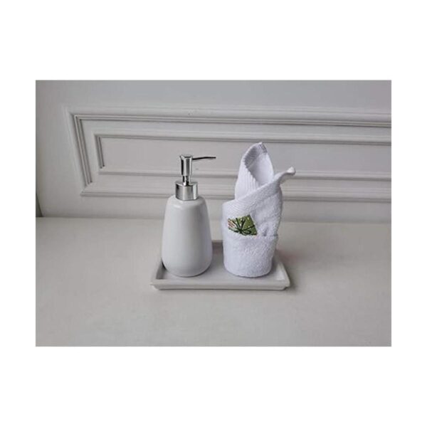 TOOZFO Dispensador de jabón de manos blanco botellas de_2
