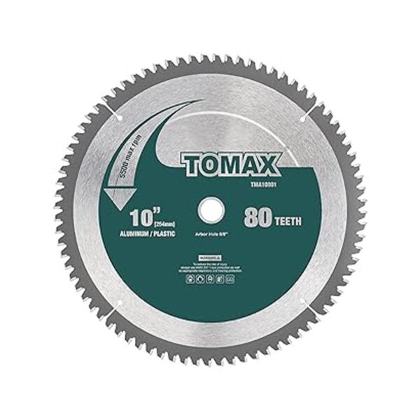 TOMAX Hoja de sierra de aluminio TCG de 80 dientes de 10