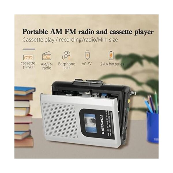 TOMASHI Cassette Player Tape Recorder FM AM Radio with_4