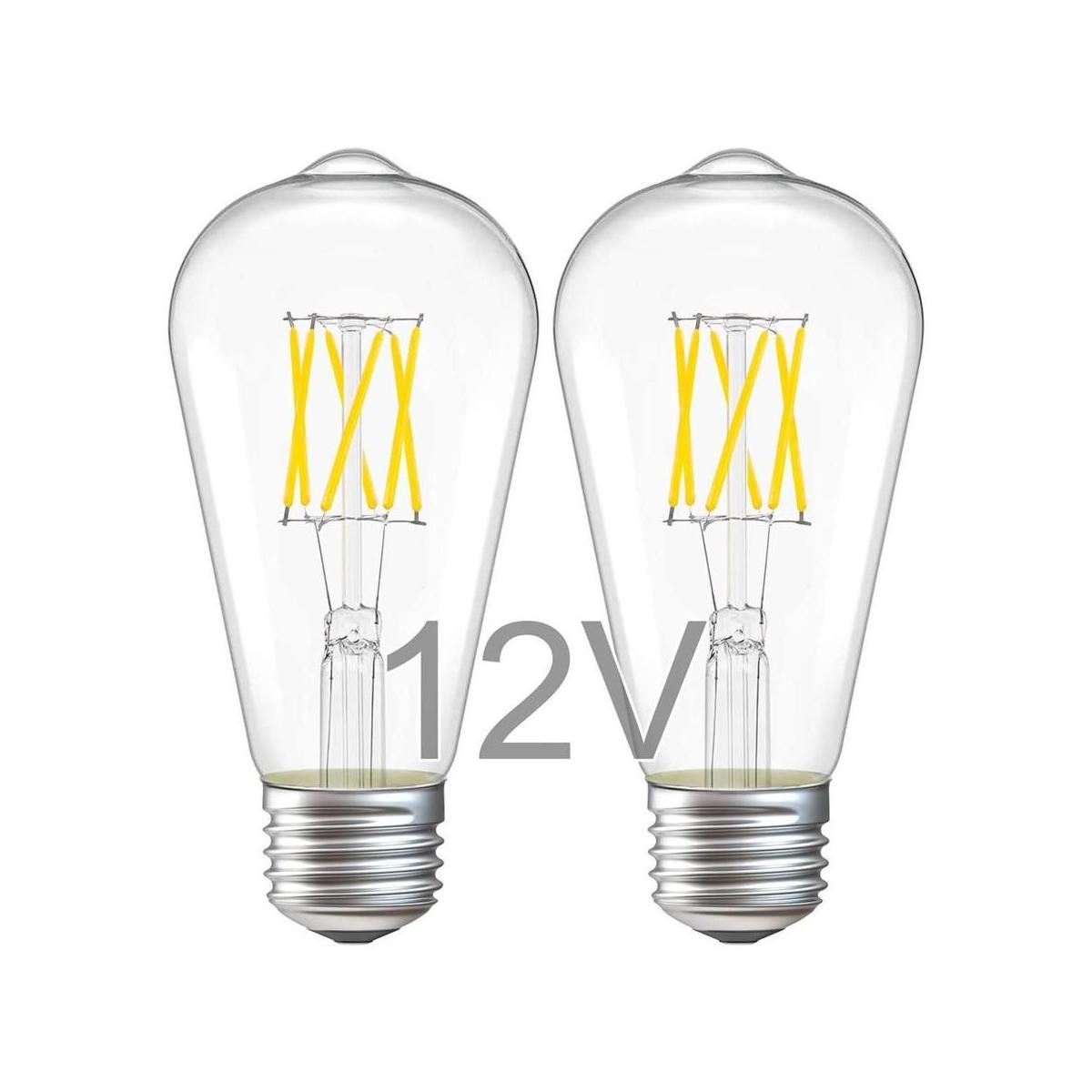 Bombilla Edison de 12 V 6 W E26 12 voltios LED luz diurna