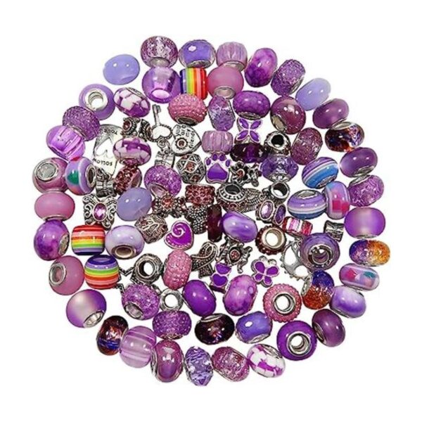 TOAOB 50 piezas de cuentas de cristal europeas de Lampwork