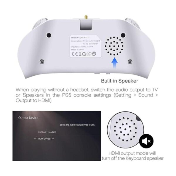 TNP Teclado controlador para PS5 Playstation 5 controlador