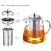 Tetera de vidrio con infusor tetera de té de 32 onzas