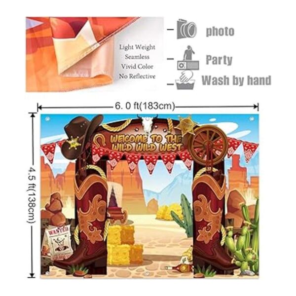 TMCCE Decoración de fiesta de vaquero occidental diseño_4