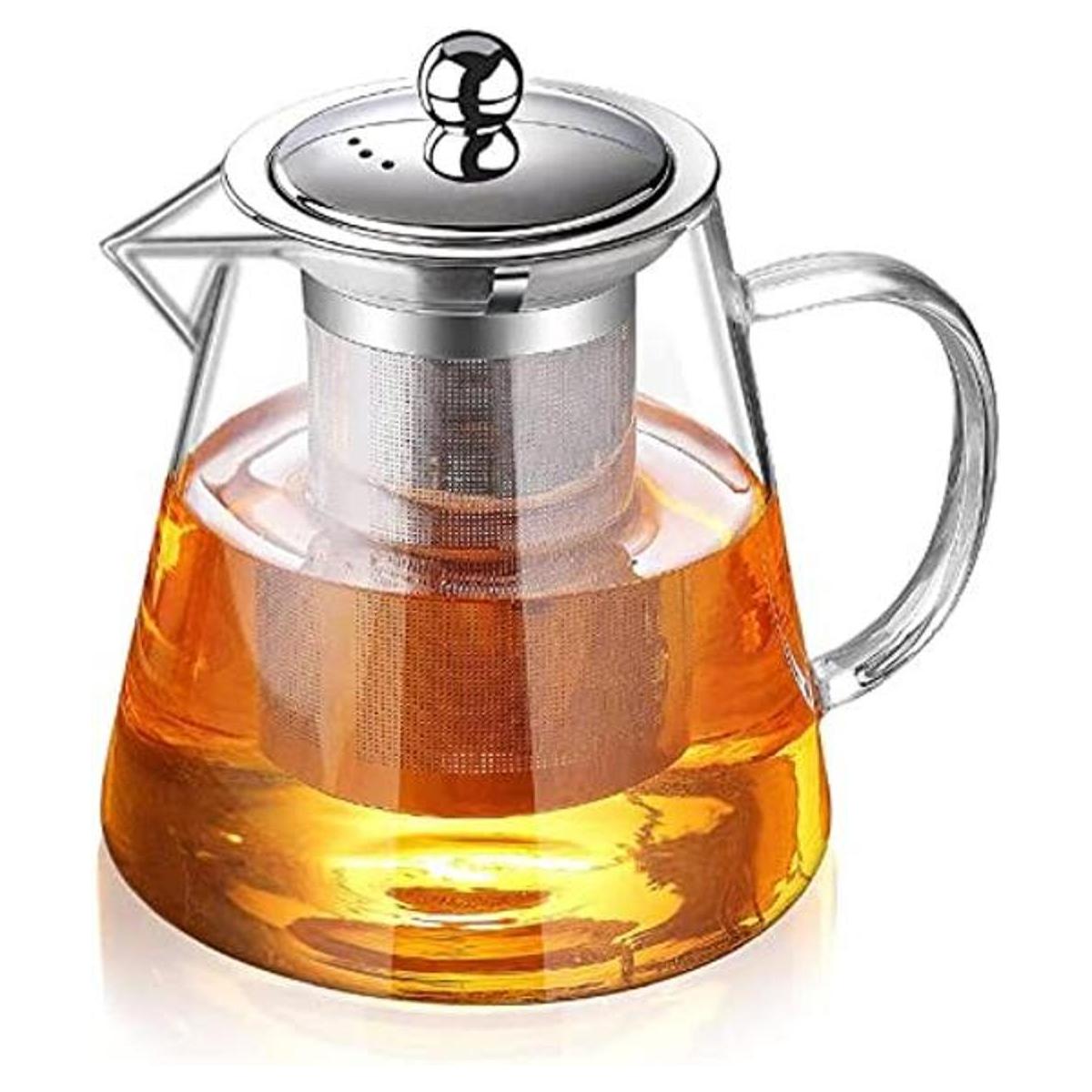 Tetera de vidrio con infusor tetera de té de 32 onzas