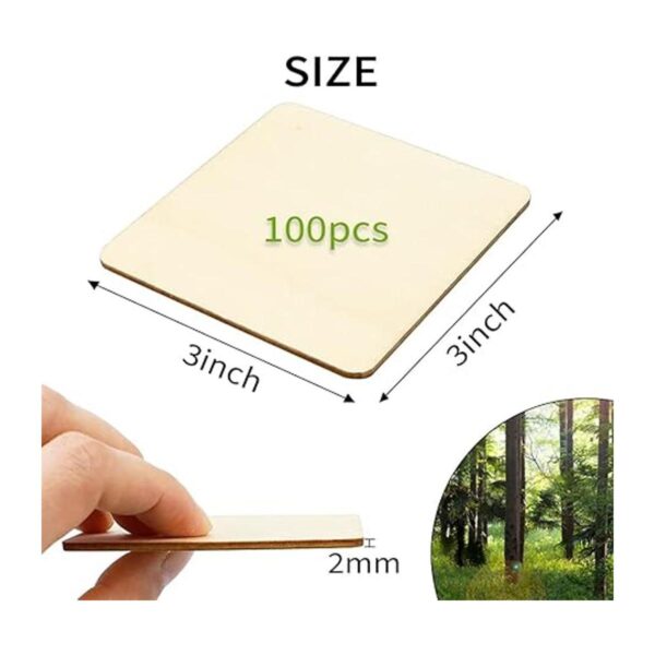 TKOnline 100 piezas de madera sin terminar 3 x 3