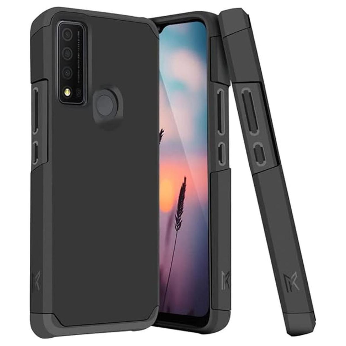 TJS Compatible con TCL 30 XE 5G funda híbrida de doble