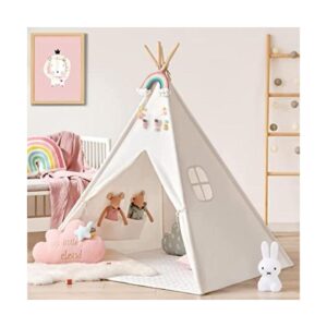Tienda tipi de lona blanca para juegos infantiles con_1