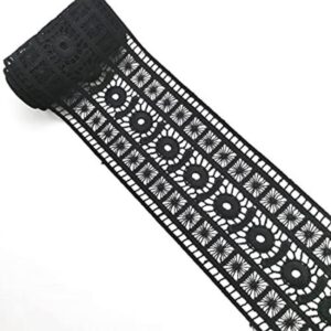 TINWIN Cinta de encaje multicolor vintage y grueso bordado