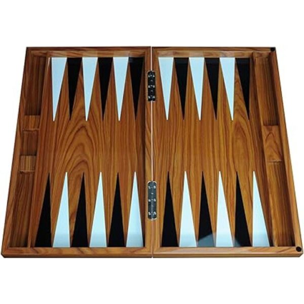 Juego de tablero de Backgammon de madera lacada de 18.0 in_6