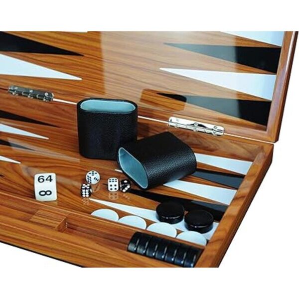 Juego de tablero de Backgammon de madera lacada de 18.0 in_3