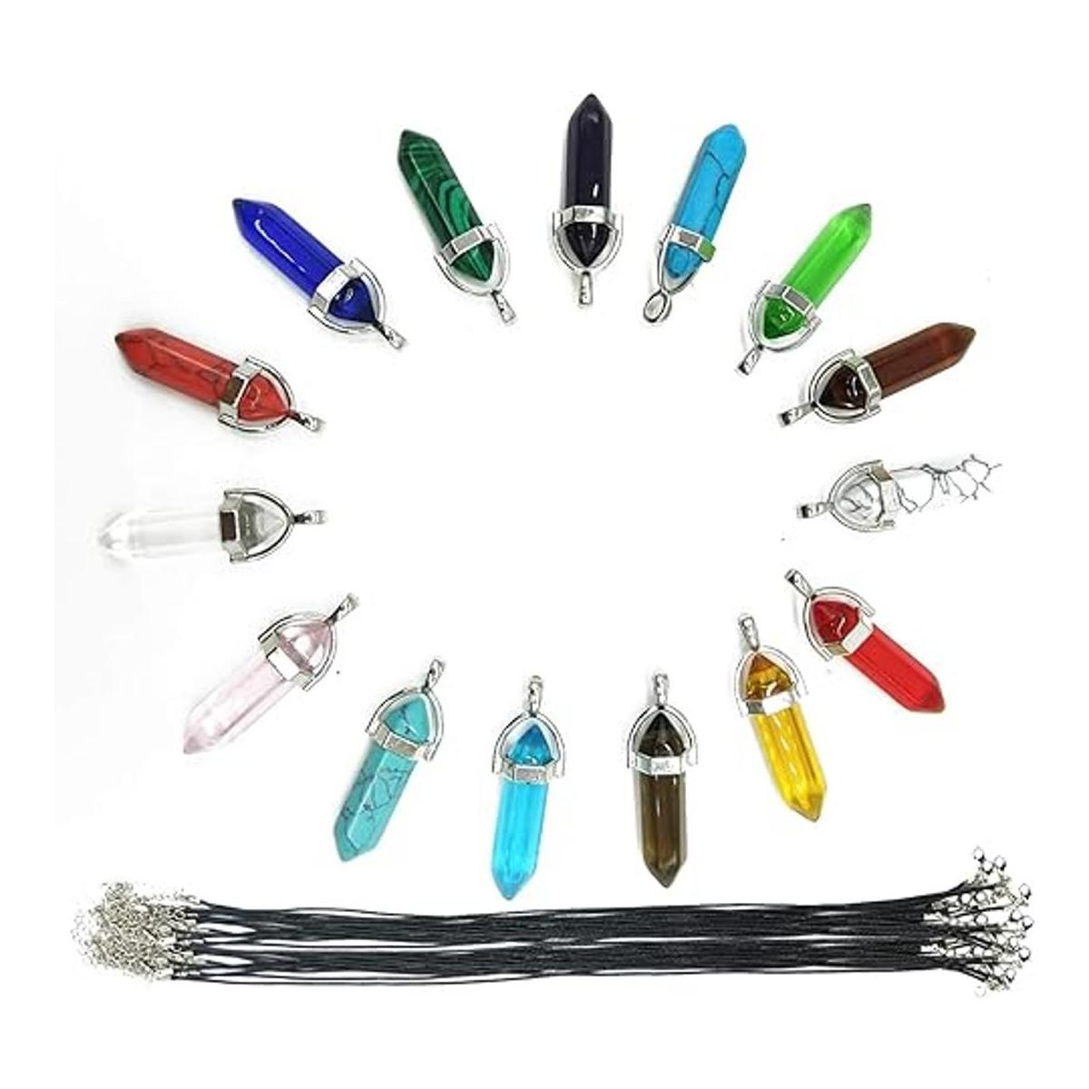 TIHOOD 30PCSSet DIY Bullet Shape Healing Pointed Chakra
