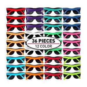 Paquete de 36 lentes de sol de neón para fiesta de 12_1