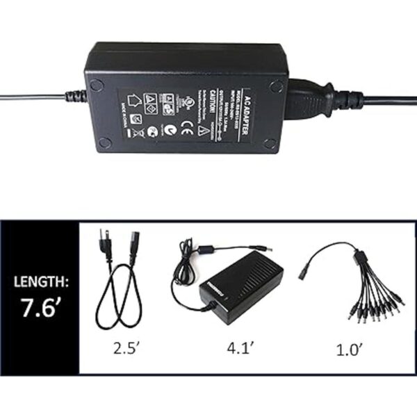 TIGERSECU Adaptador de corriente de cámara de seguridad