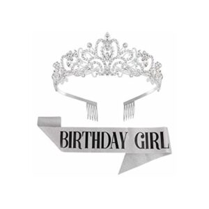 Banda y tiara de cumpleaños para mujer LETSCARE Banda de_1