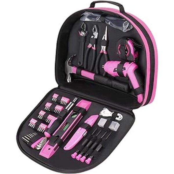 THINKWORK Kit de herramientas rosa de 122 piezas con_2
