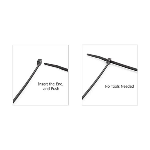 Bridas de cremallera de nailon negro de 7.0 in Fuerte