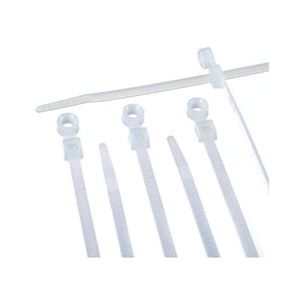 Bridas de cremallera de nailon blanco de 7.0 in Fuerte