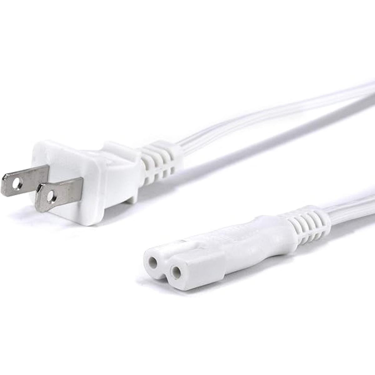 Cable de alimentación polarizado de 2 puntas con núcleo de