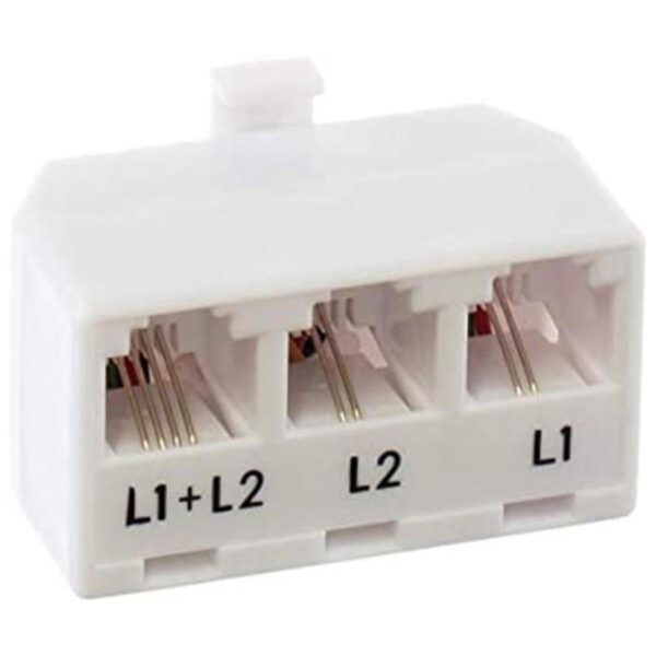 Divisor de teléfono adaptador de 2 líneas divisor de 3