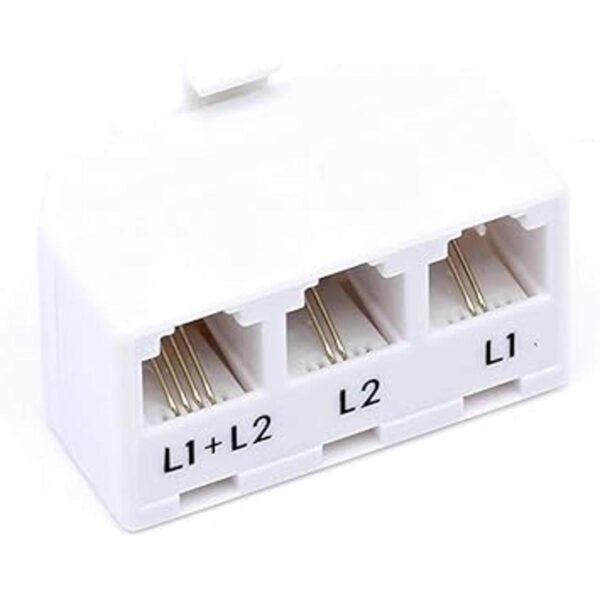 Divisor de teléfono adaptador de 2 líneas divisor de 3