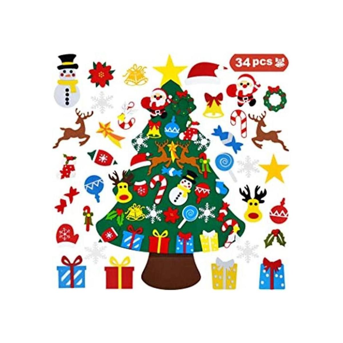 THAWAY rbol de Navidad con 34 piezas de adornos